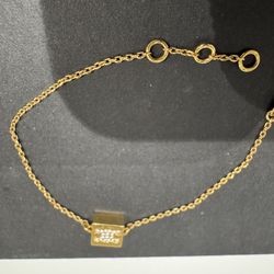 Celine Gold Plated Bracelet W/ Rhinestones 