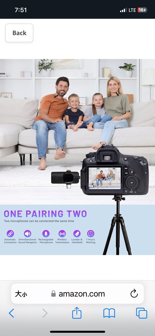𝟮𝟬𝟮𝟰 3 in 1 Wireless Lavalier Microphones for iPhone, iPad, Android, Camera, 7-Hour Battery, Mini Microphone with Noise Reduction for Video Recor