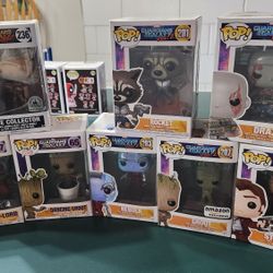 Funko Pop Marvel Guardians Of Galaxy Set Of 8 Pops Star Lord Nebula Drax Rocket Groot Nice Bundle Marvel