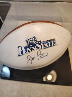 Autographed Signed Joe Paterno football.
