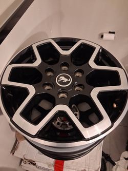 18" FORD BRONCO FACTORY OEM BLACK MACHINED ALLOY WHEELS RIMS 18x7 1/2 2021-2026 SET OF 5