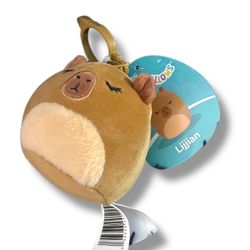 NWT Squishmallows Capybara Liljjian Clip-On Plush – 3.5” 