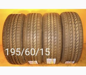 2   New Tires   For Sale   195/60/15      We Service Motorcycle Tires