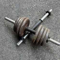 Barbell/Dumbbell Weights w/ 2 Dumbbell Bars