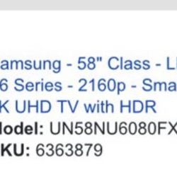 Samsung LED 6 series - 58 inch