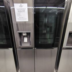 LG 27 Cu. Ft. Side-By-Side Refrigerator W/ InstaView Glass, Craft Ice, Recessed Handles in PrintProof Stainless Steel