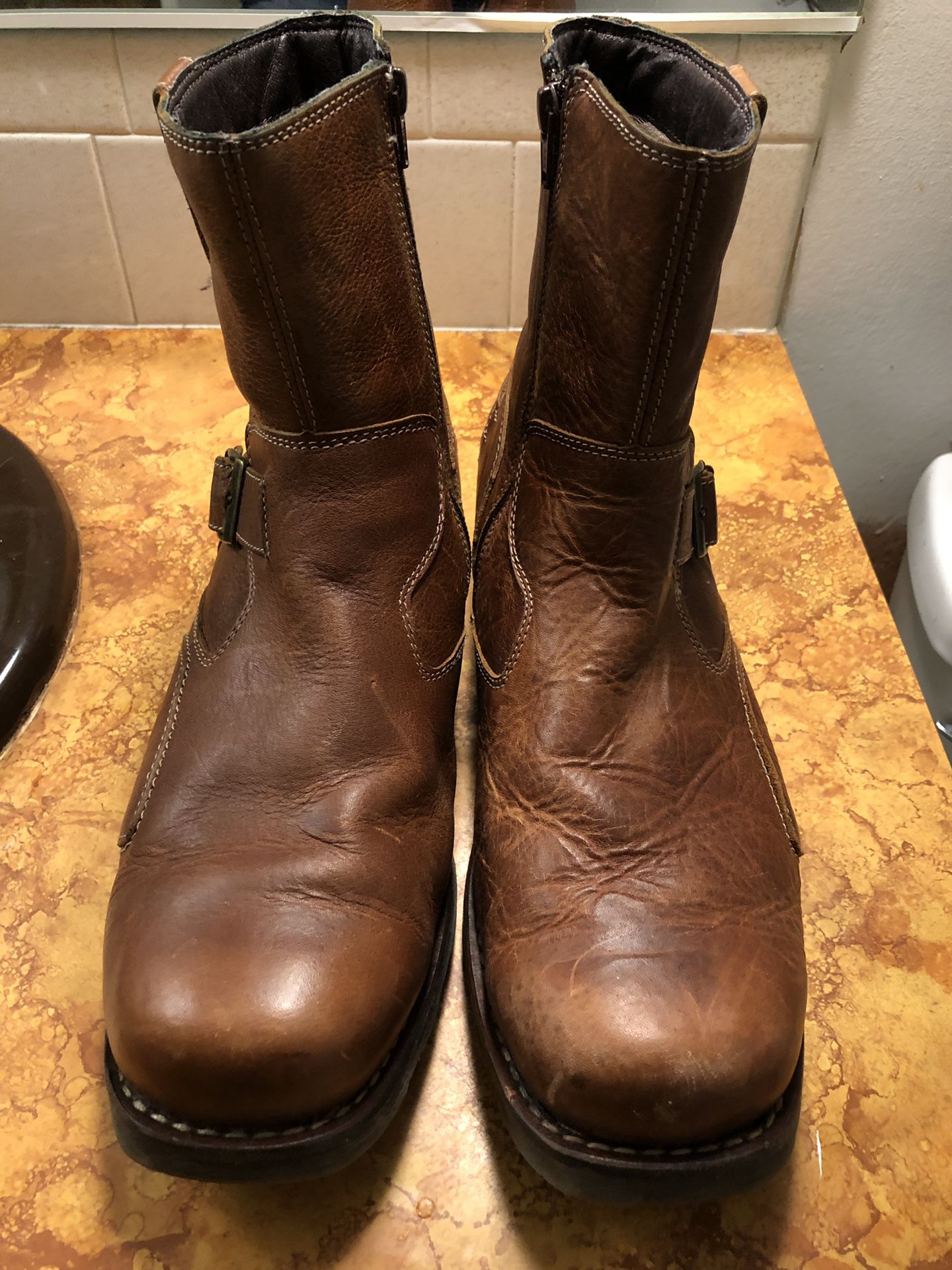 Brown Leather Boots Size 12
