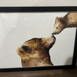 Bear Mom and Baby Watercolor Print