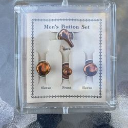 Men’s antique button set framed in plexi box