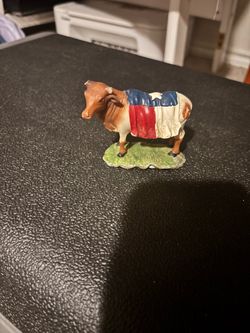 Patriotic Cow Figurine Texas Flag Design