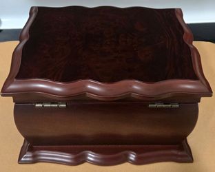 2004 Bombay Wood Keepsake Box Chest Divided Organizer with Picture Insert 11"x9"
