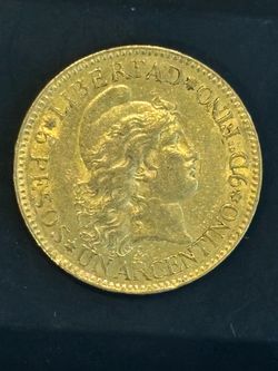 1888 Argentina 5 Pesos Gold Coin Genuine .233 AGW World Gold