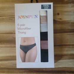 New Joyspun 6 Pair Microfiber Thong Sz XXXL 