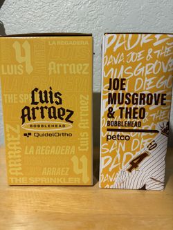 Padres Joe Musgrove and Luis Arraez bobbleheads