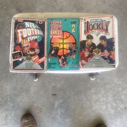 Unopened Basket Ball, Hockey, And Football Complete Sets