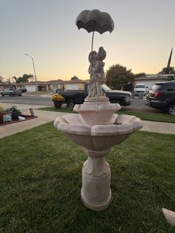 Henri Studio vintage concrete umbrella fountain