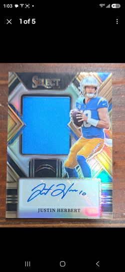 Justin Herbert Select Auto Patch Trading Card 9/49