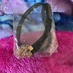 Black Gold Choker Necklace Woman Jewelry New 