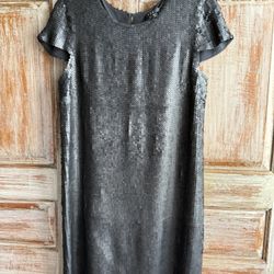 Theory Black Matte Sequin Dress – Size 4