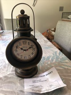 Retro Style Carriage Lamp Clock - Jardin De Monceau, Battery Operated, 11” Tall