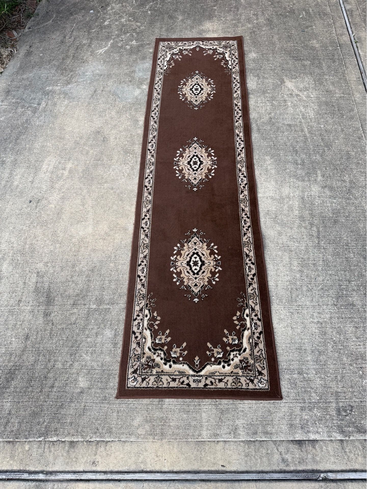 Unique Loom Mashad Collection Runner Rug – 2.2’ x 8’ Brown