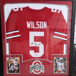 Garrett Wilson Framed Signed Jersey