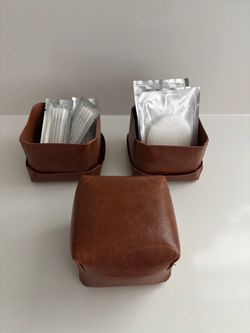 Brown Small Storage Bins Set of 3