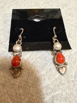 Vintage RB Running Bear Sterling Silver Earrings