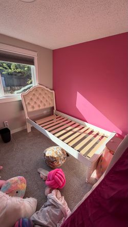 Twin size bed frame and mattress