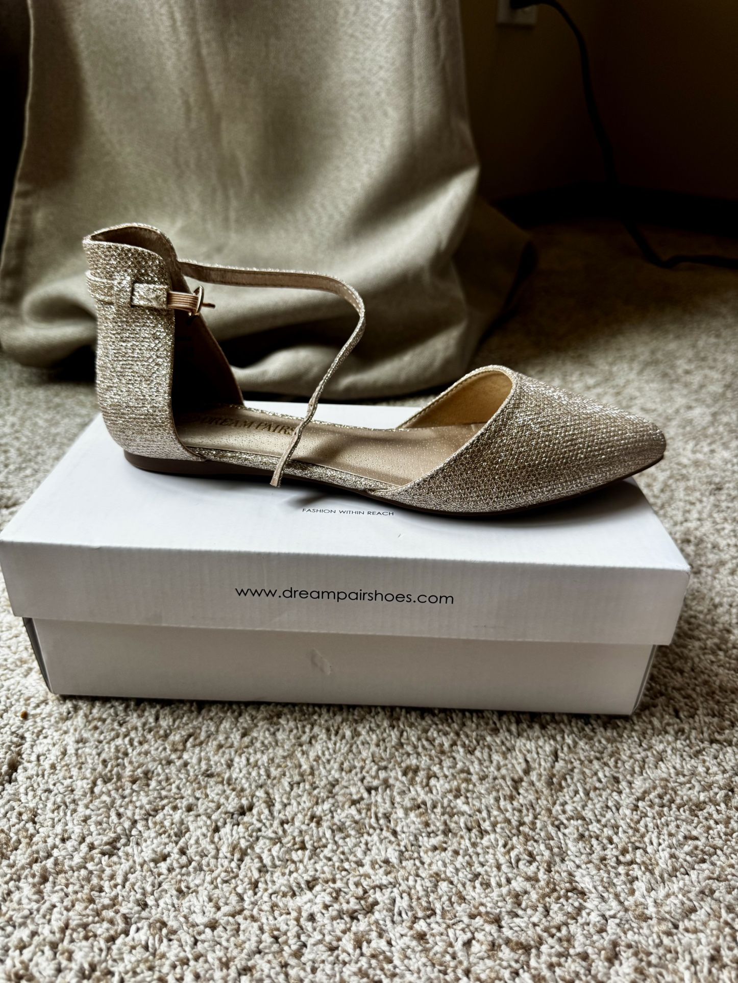 Gold Sparkle Wedding Flats