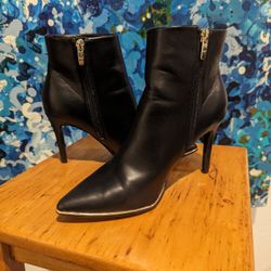 Ankle Boots for Women Stiletto High Heel Pointed Toe Boots with Zipper

- Black 