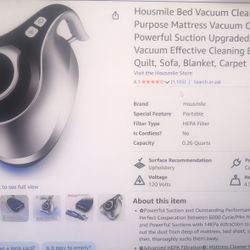 Housmile Bed Vacuum Cleaner With UV