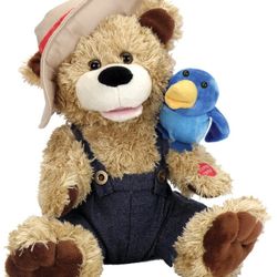 CHANTILLY LANE Pete & Tweet Duet 12" Animated Bear Bird Sing "Zip A Dee Doo Dah"