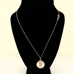 Real 18K Letter S Necklace