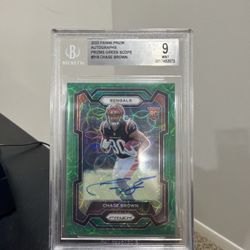 2023 Prizm Green Scope Chase Brown Rookie Auto BGS 9 /75🔥