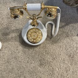 Luxury Vintage-Style Telephones – Marble, Leather, Porcelain – Mint Condition – Collector Quality