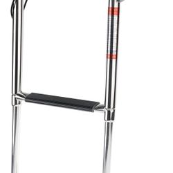 2-Step Under Platform Slide Mount Boat Boarding Ladder, Telescoping, Stainless Steel
