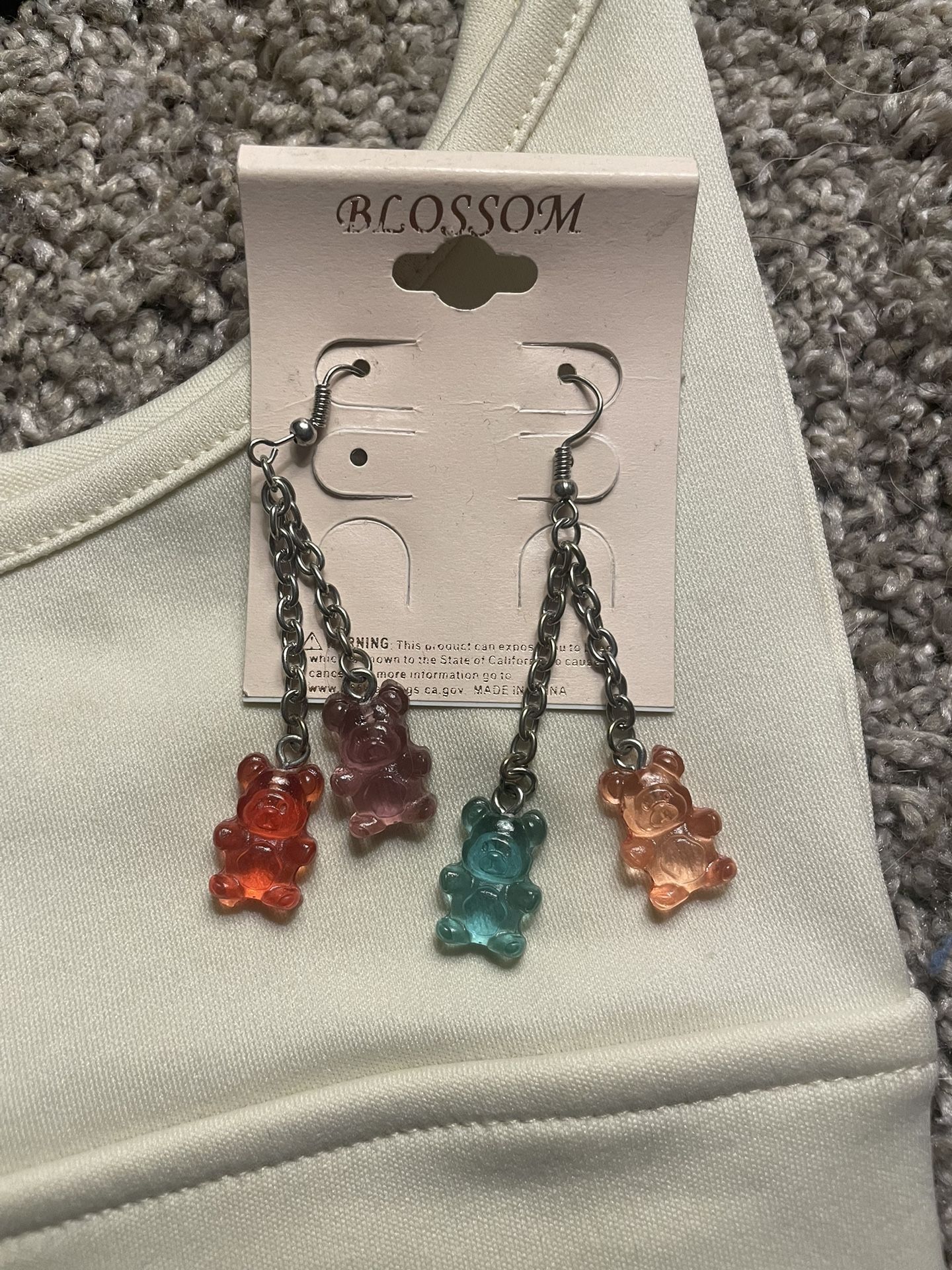 Gummy Bear Resin Dangly Earrings 