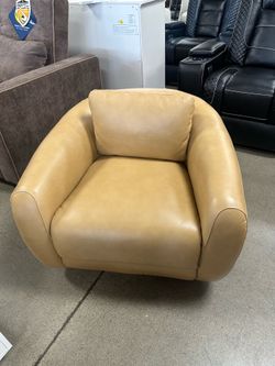 Tan Leather Accent Chair