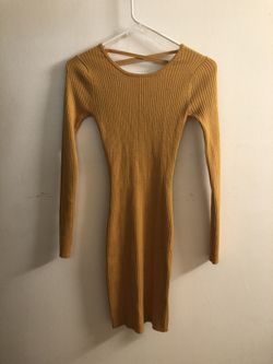 Bodycon mini dress, Say What brand, Small, New/Never Used, Yellow Mustard color
