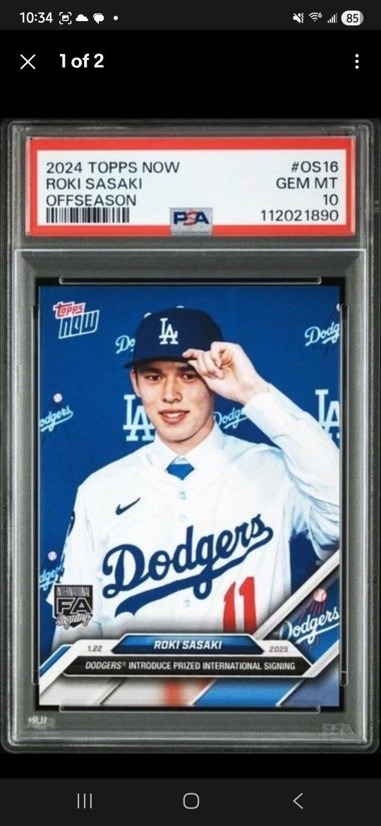 PSA10 2024 TOPPS NOW OFFSEASON #OS16 ROKI SASAKI