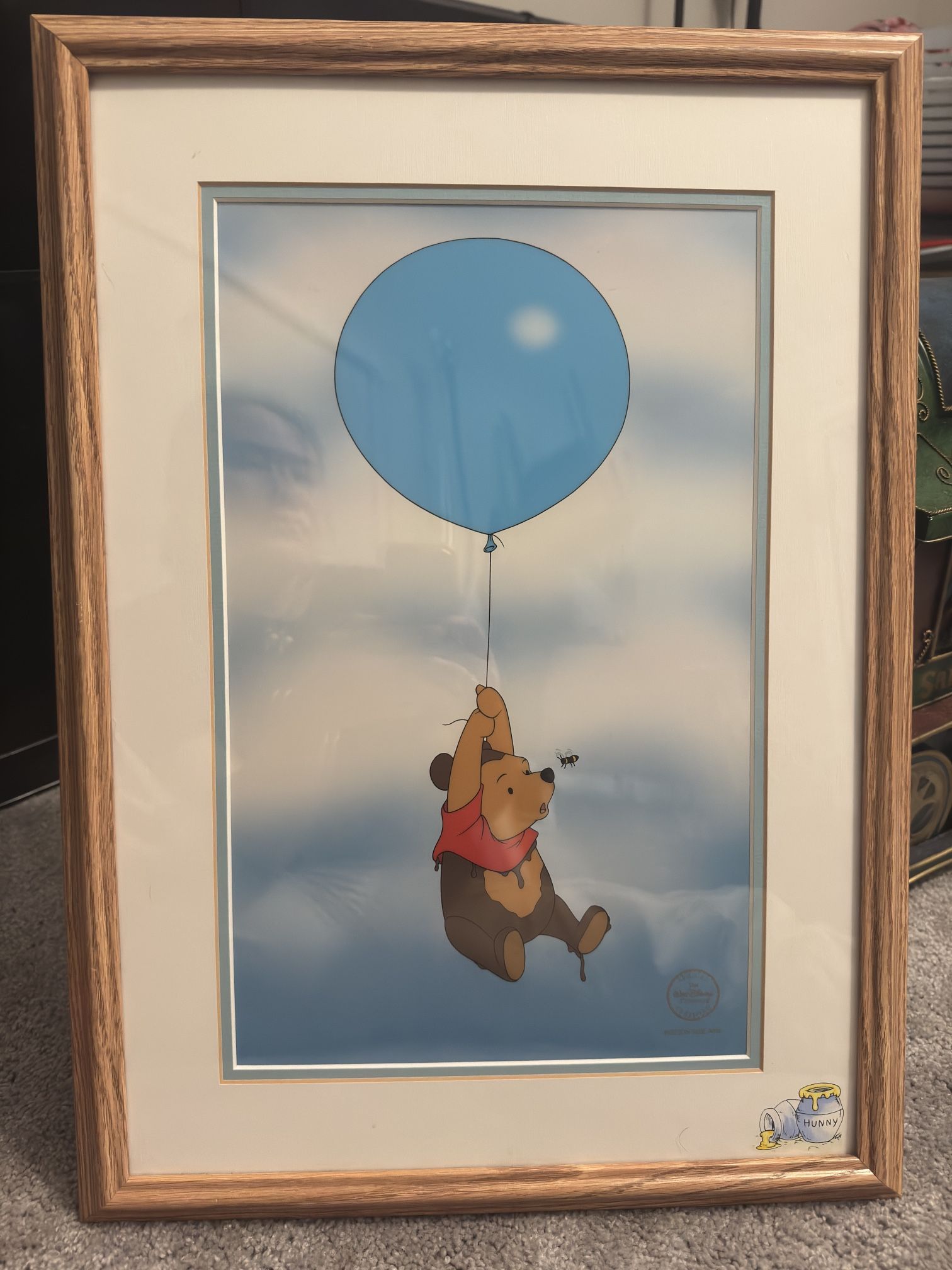 Rare Limited Edition Vintage Disney Winnie the Pooh Honey Tree Silly Bear Print