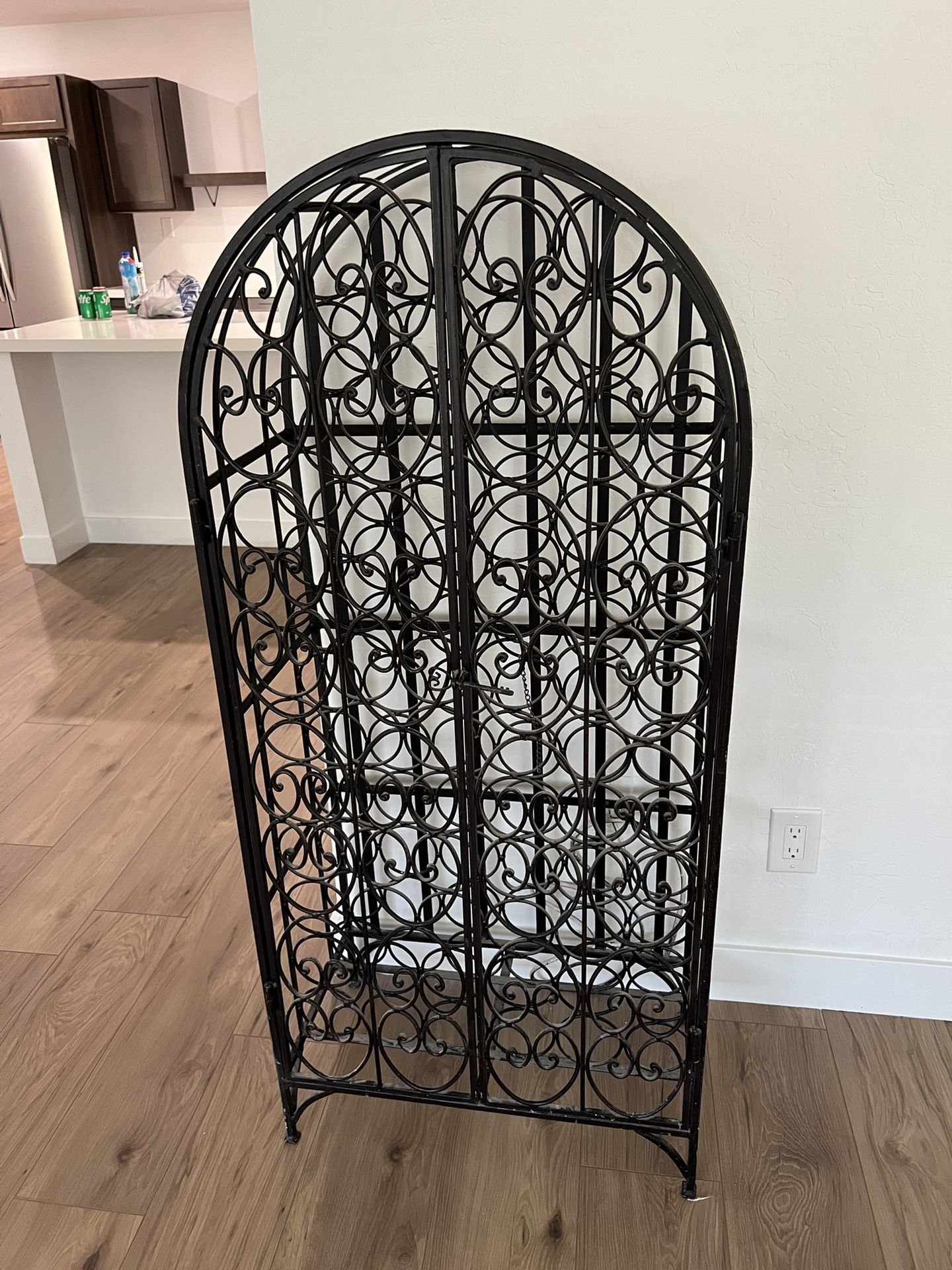 Iron Wine Rack With Doors