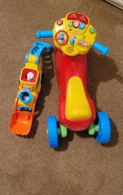 Tricycle & push bulldozer toys