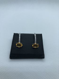 Earrings Woman (Silver And Citrine)