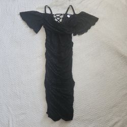 🖤 Venus Off-Shoulder Black Lace Dress – Size XS | Goth / Romantic Vibes ✨