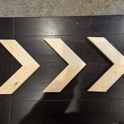 Handmade Wood Chevron Arrows Set Of 3 