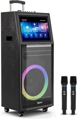 Karaoke Machine for Adults, with Lyrics Display, Smart Portable Big Bluetooth Speaker 2 Wireless Microphones, Professional Karaoke System 1000W Peak P