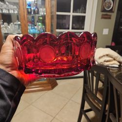 Mid Century 9"  Fostoria  Ruby Red Glass Bowl