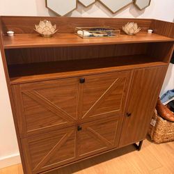 Natural Wood Color Shoe Cabinet 